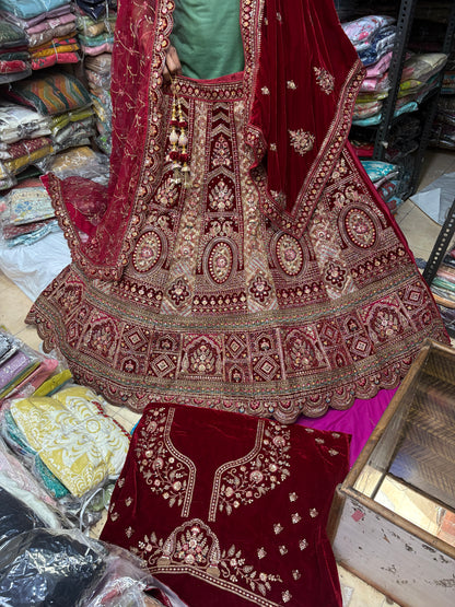 Lovely maroon bridal Lehenga