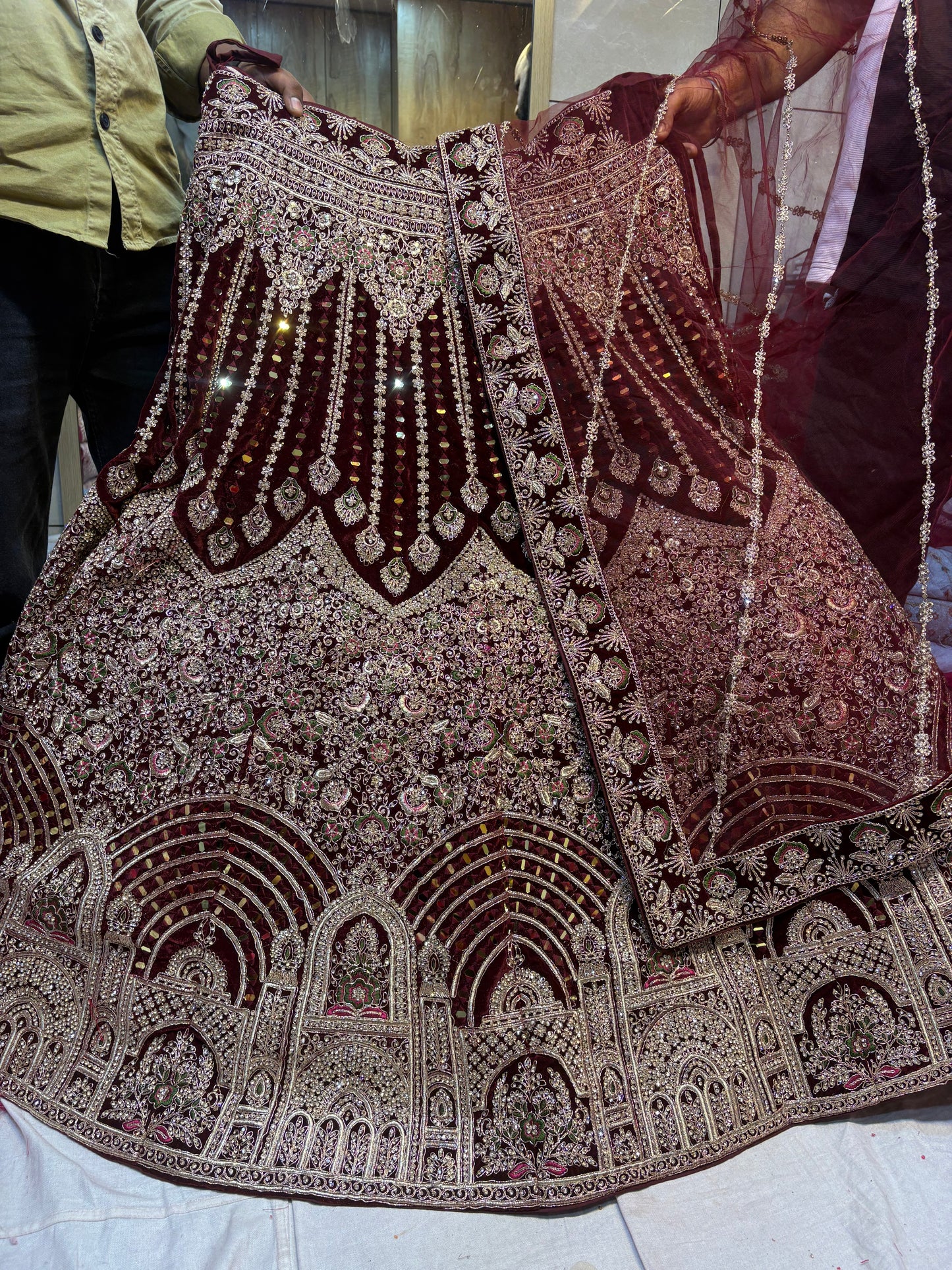 Khoobsurat Red Jhumka bridal Lehenga