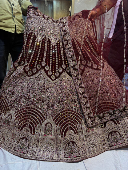 Khoobsurat Red Jhumka bridal Lehenga