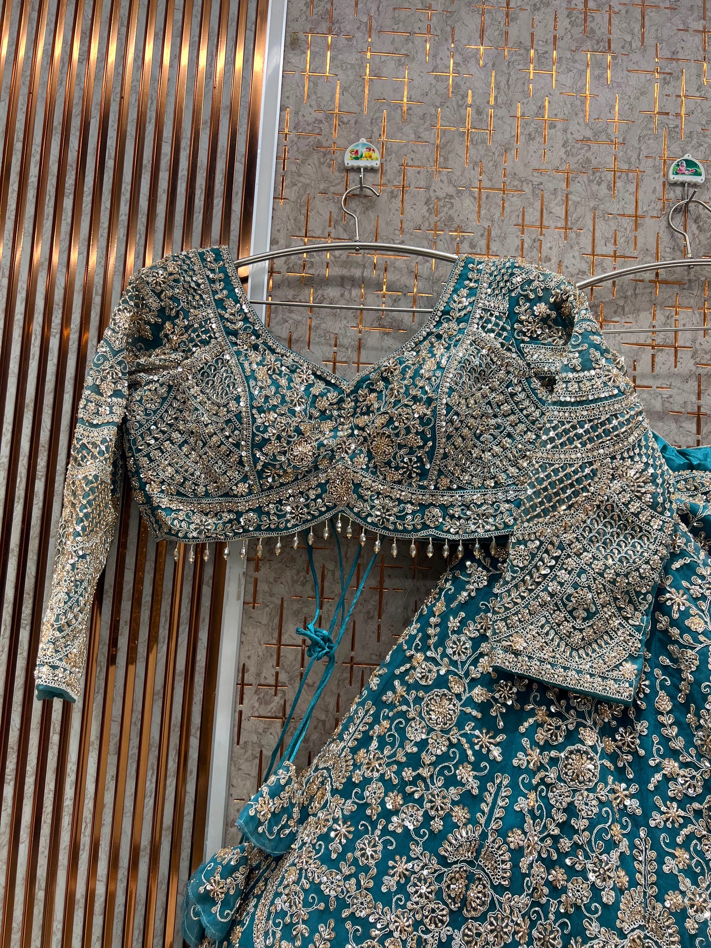 Golden on Golden Monotone Crop Top Lehenga