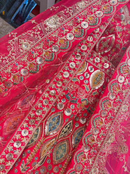 Pretty bridal peacock Lehenga sherwani combo