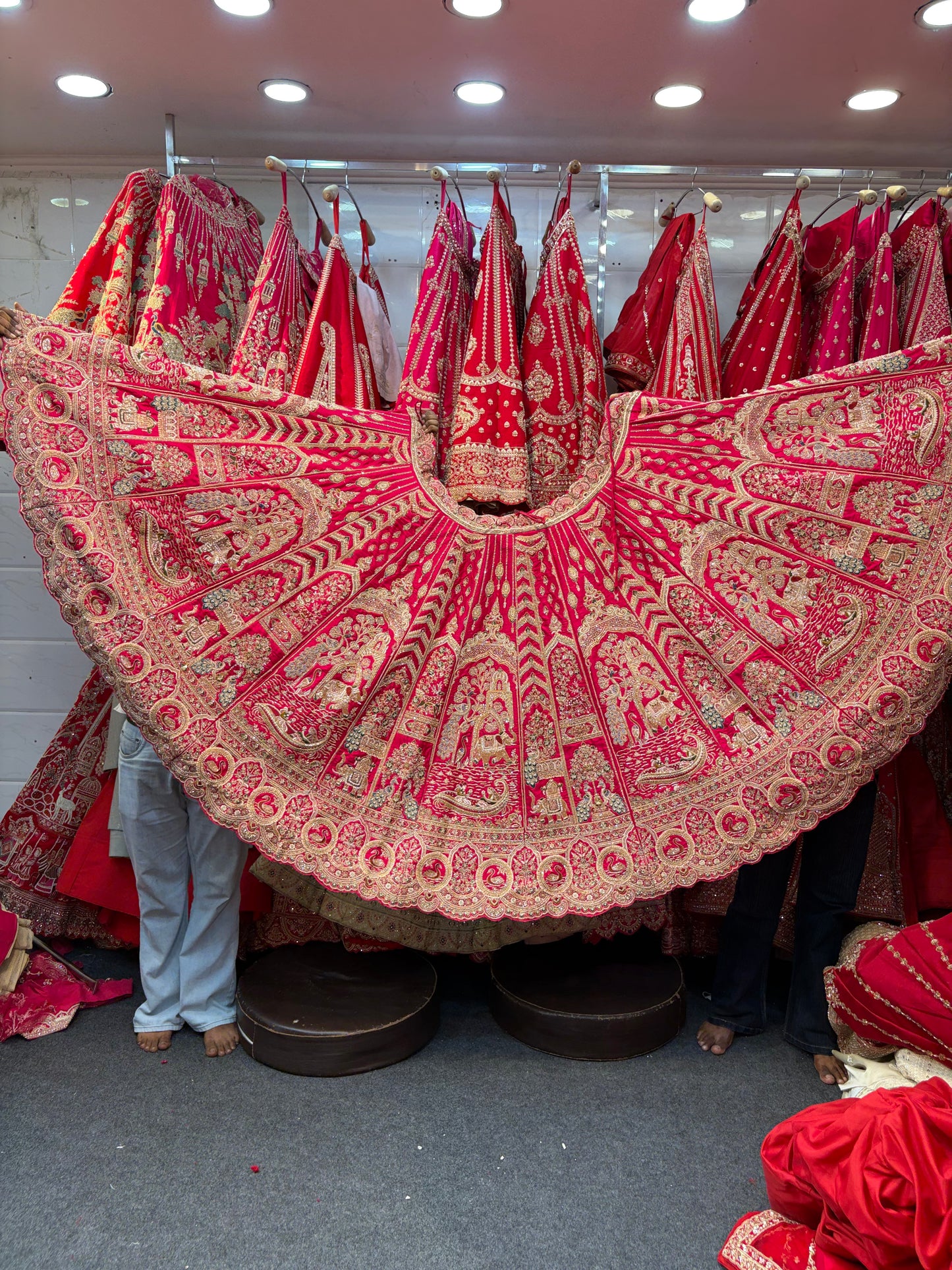 Rani Pink Designer Peacock Bridal Lehenga