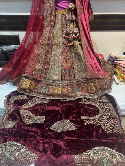 Beautiful maroon heavy bridal Lehenga