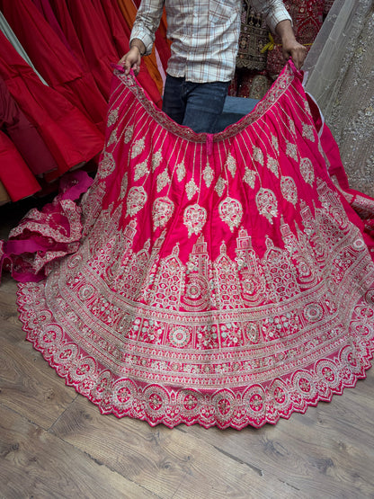 Rani pink Bridal Lehenga