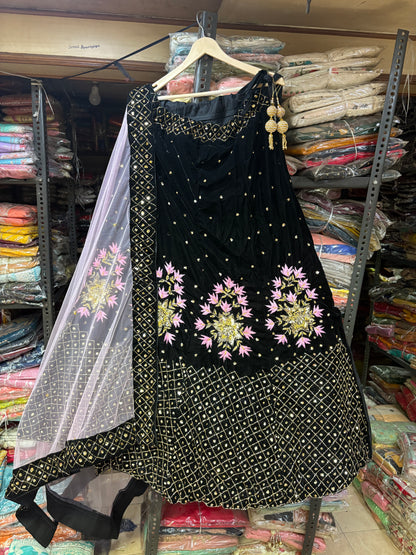 Beautiful Z Black Trendy Lehenga
