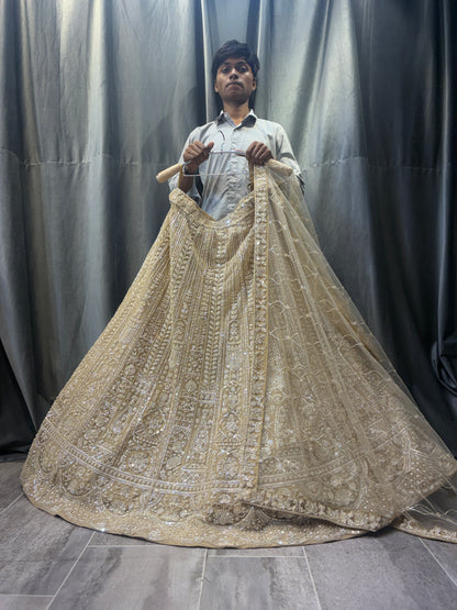 Khoobsurat golden Crop top Lehenga