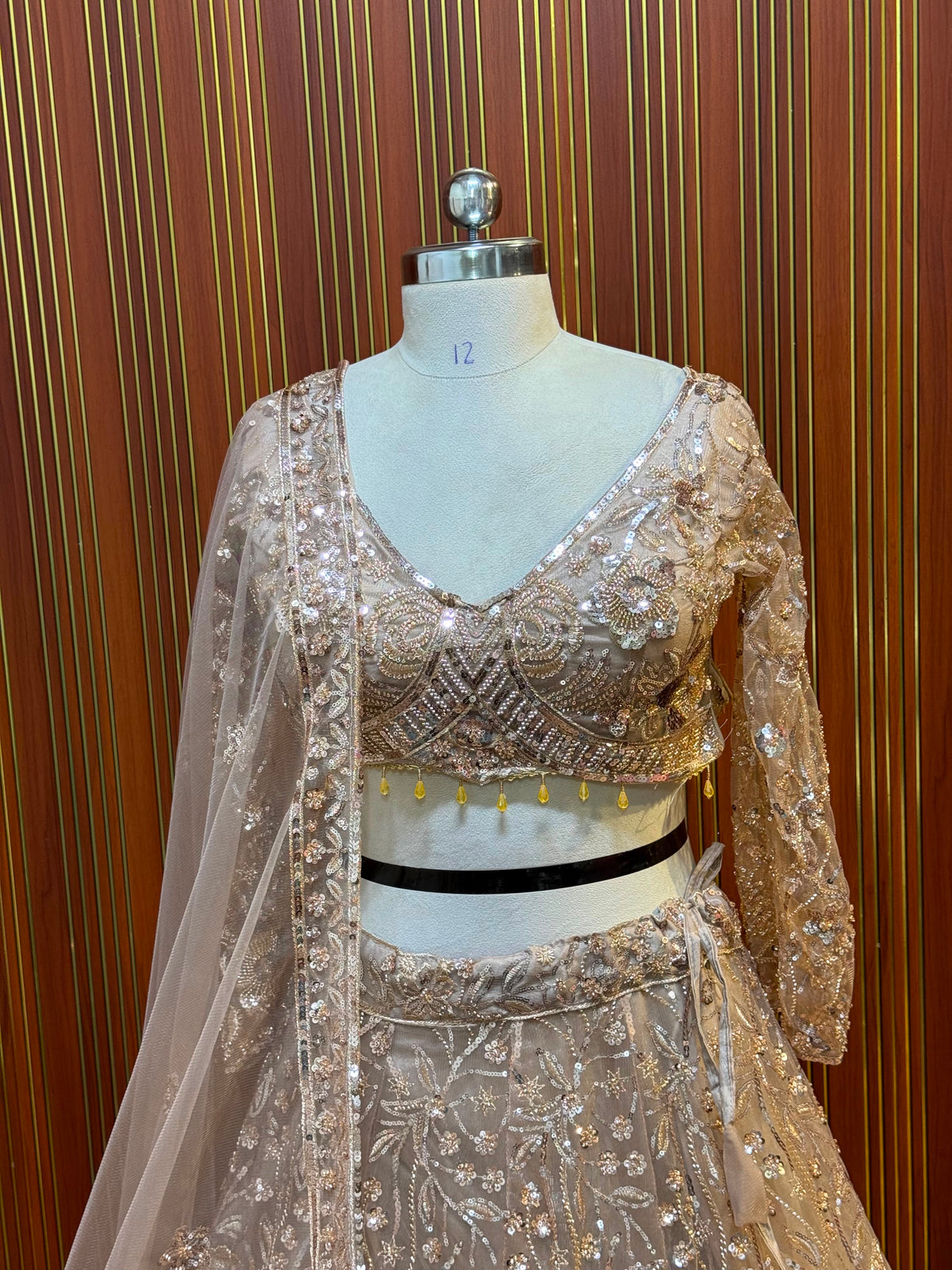 Golden crop top Lehenga