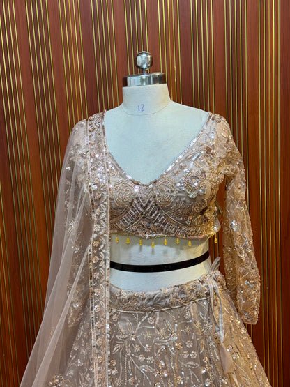 Golden crop top Lehenga