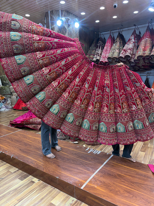 Rani Pink Peacock Ball Bridal Lehenga