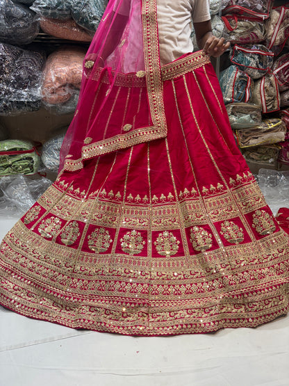 Eye catching pink bridal Lehenga