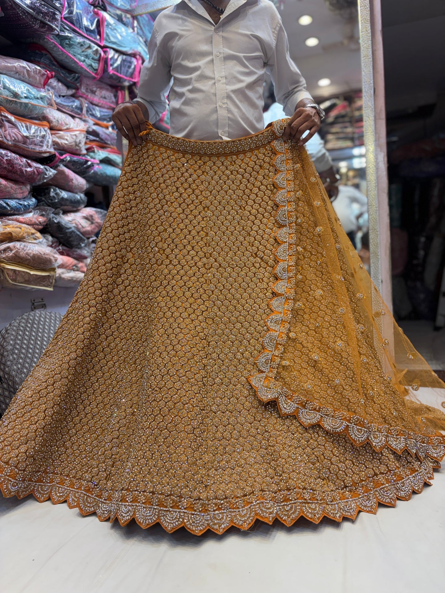 Glamorous yellow haldi mehendi Lehenga