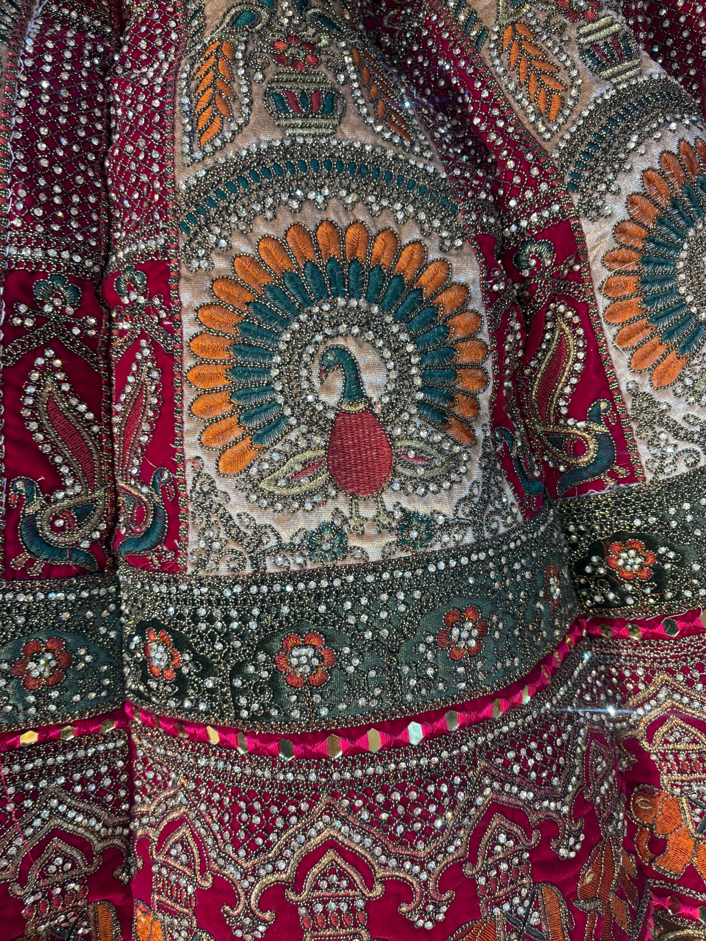 Designer pink peacock Ball bridal Lehenga