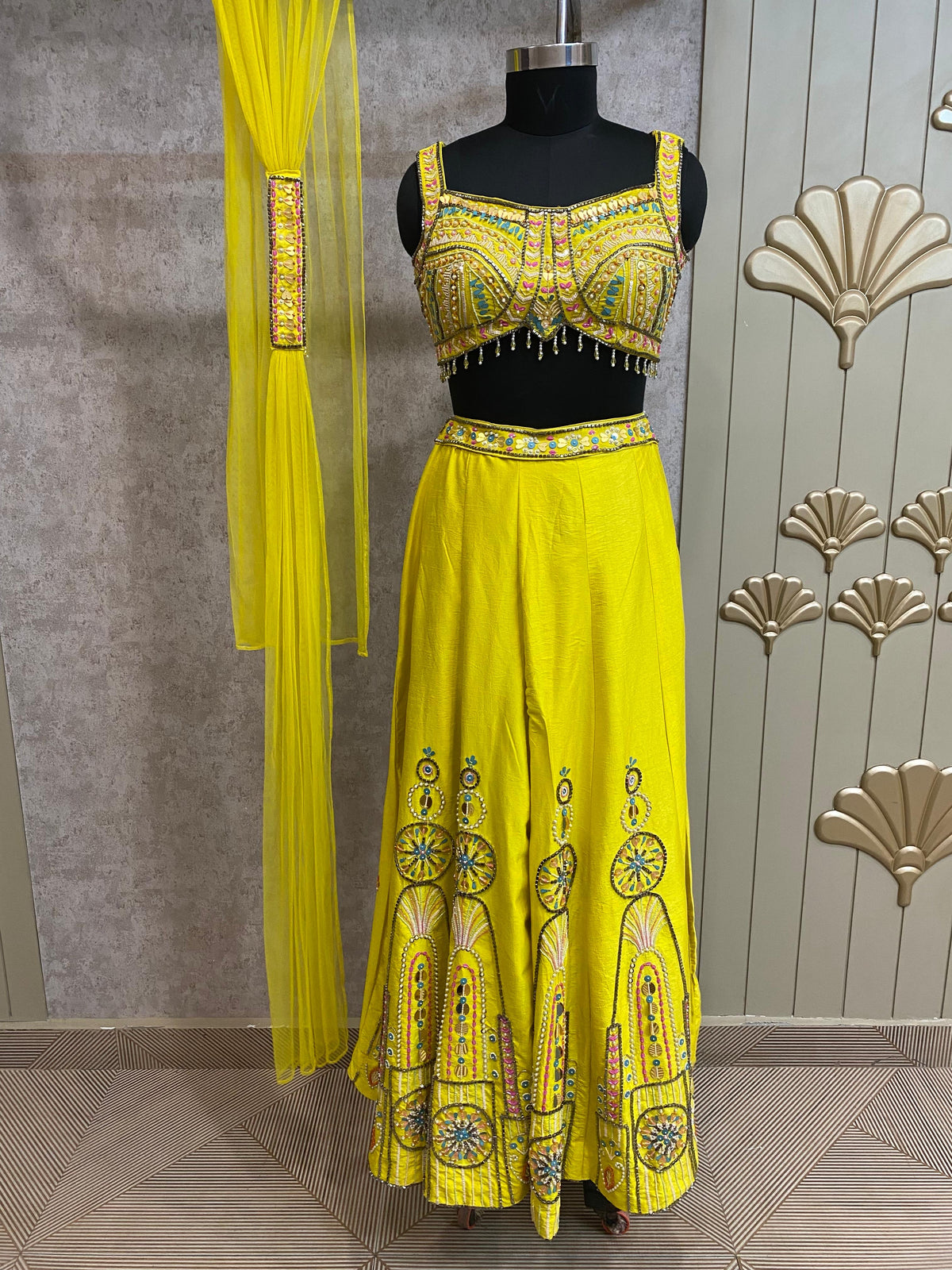 Blue Long Sharara Suit Dress Material