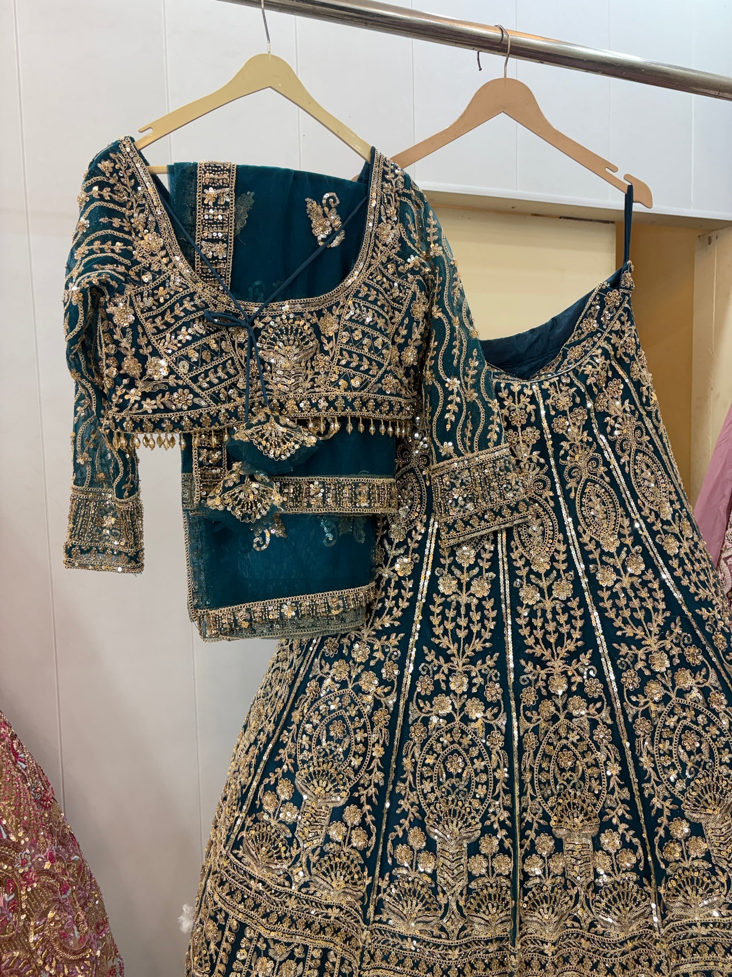 Fabulous blue Crop top Lehenga