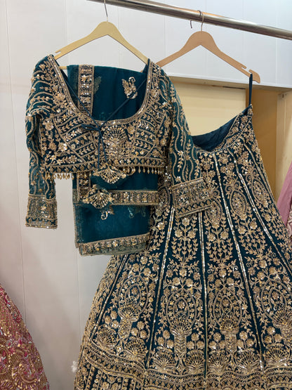 Fabulous blue Crop top Lehenga