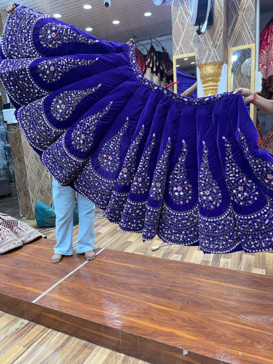 Purple Peacock Ball Bridal Lehenga