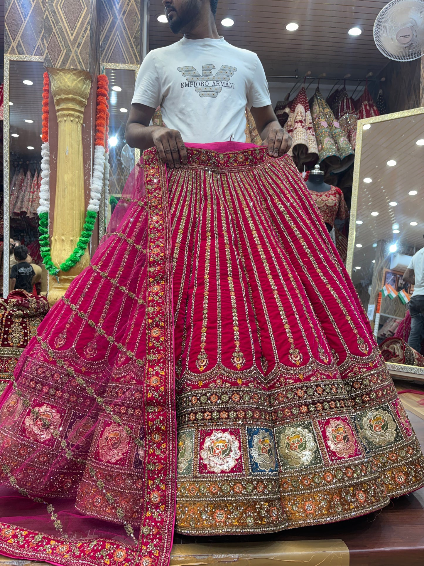 Good looking Rani pink Ball bridal Lehenga