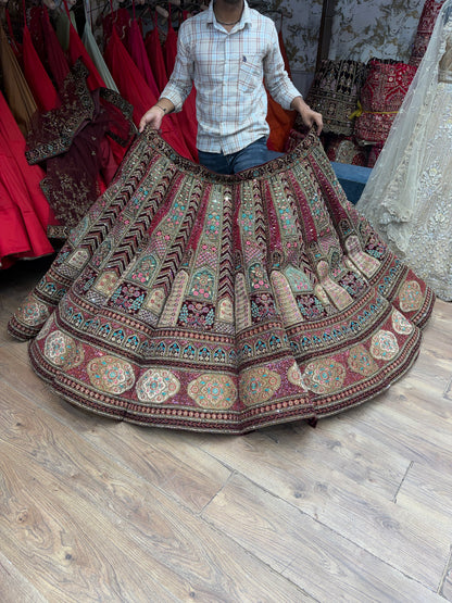 Maroon Ball Bridal Lehenga