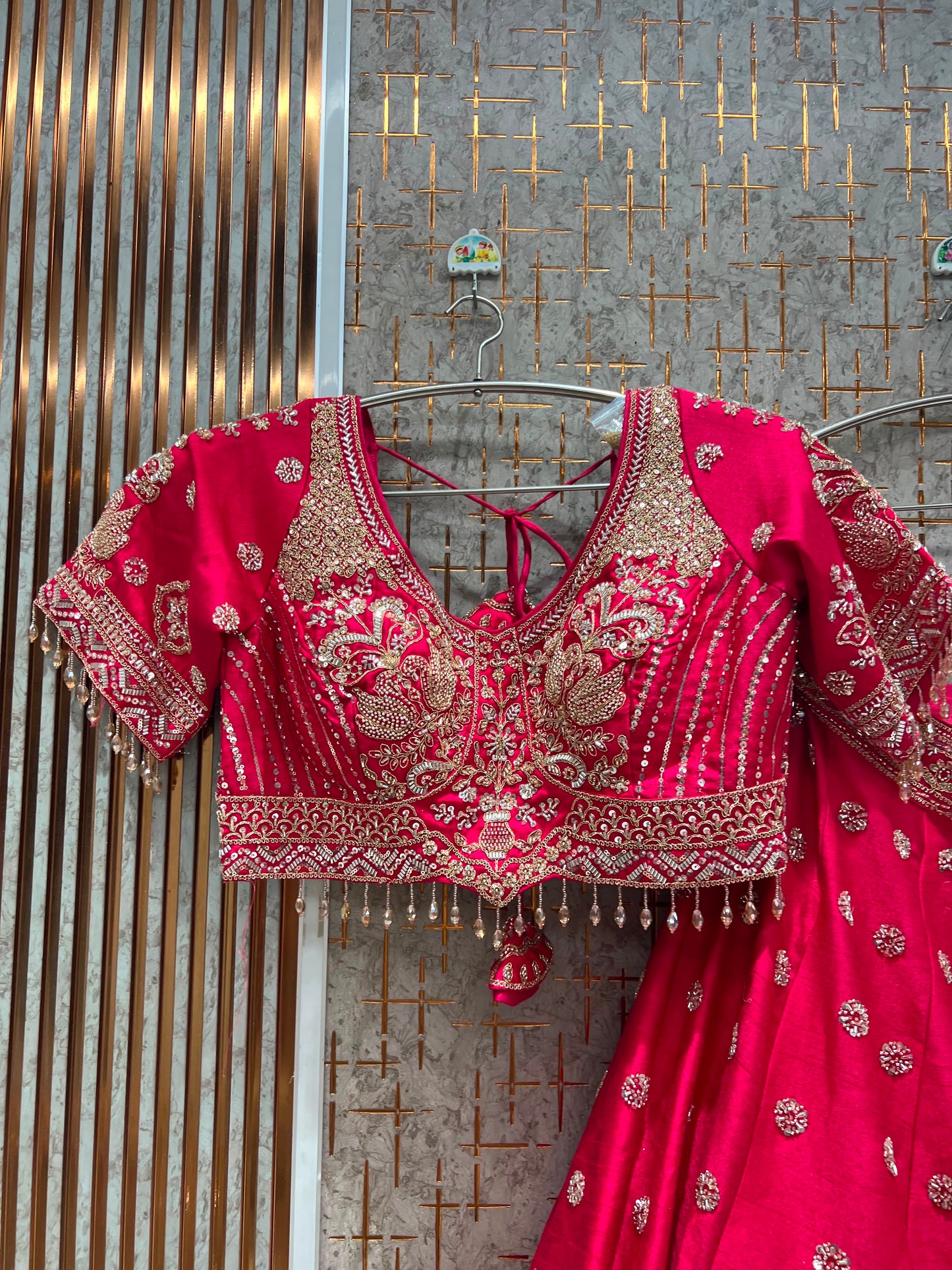 White Crop Top Lehenga - Shopping World