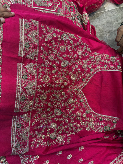 Lavishing Rani pink peacock bridal Lehenga