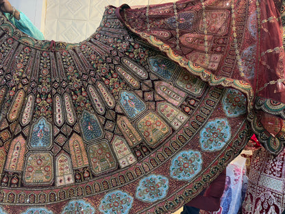 Royal maroon bridal Lehenga happy customer