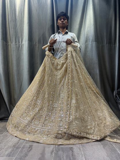 Khoobsurat golden Crop top Lehenga