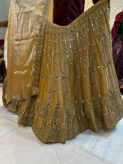 Tremendous golden mirror Lehenga