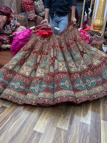 Maroon Ball Bridal Lehenga