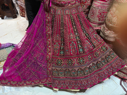 Tremendous Rani pink bridal Lehenga