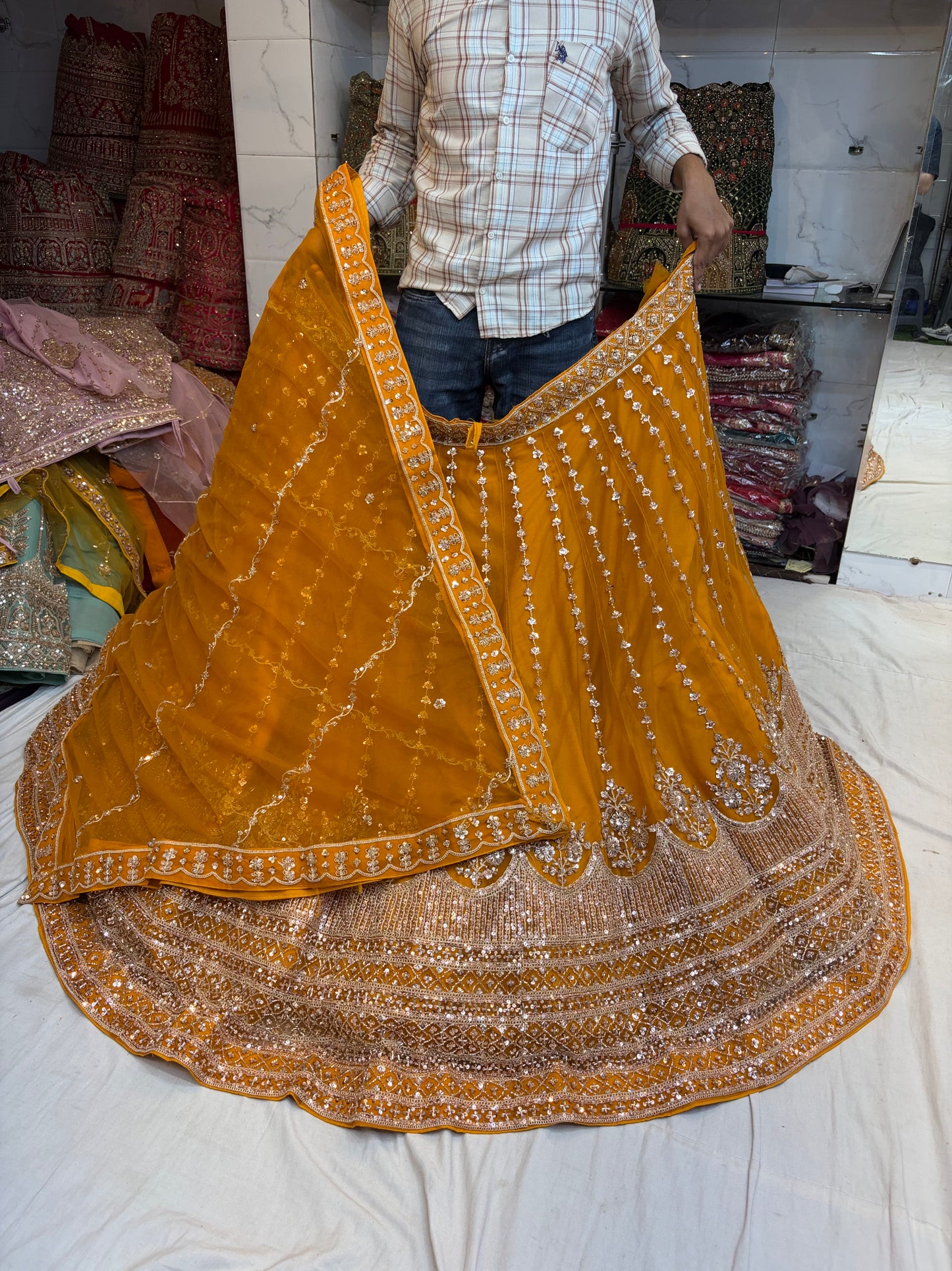 Mustard Designer Lehenga
