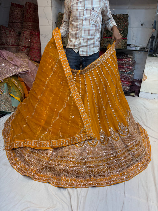Mustard Designer Lehenga