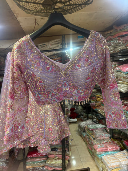 Beautiful pink Crop Top Lehenga