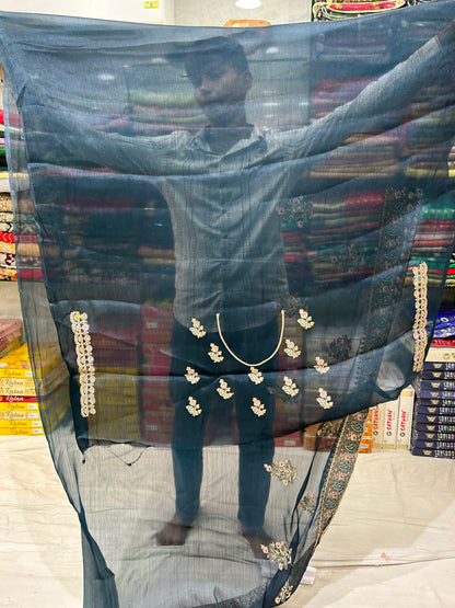 Wow blue saree