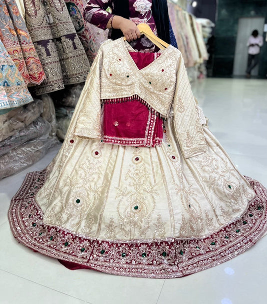 Hot Pink Crop Top Lehenga
