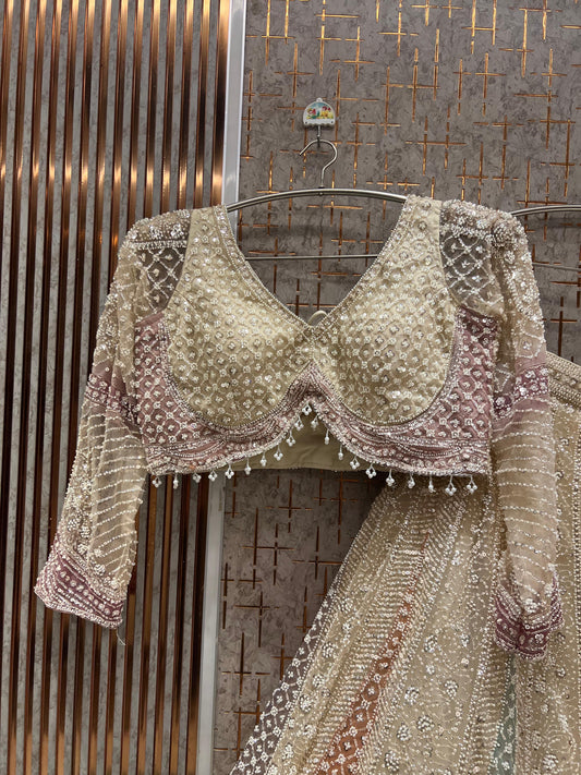 Golden Multi Color crop top Lehenga