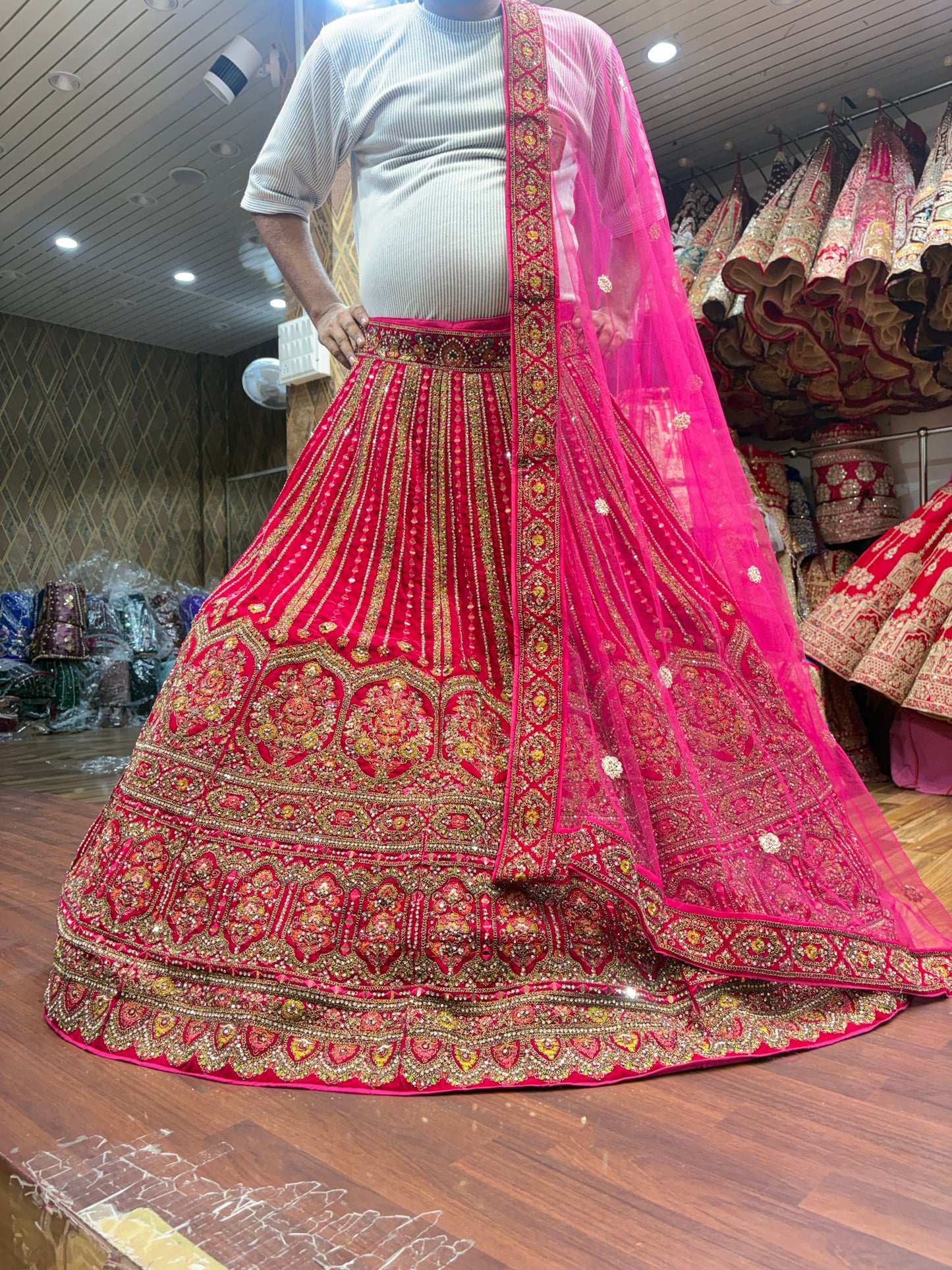 Charming rani pink bridal Lehenga