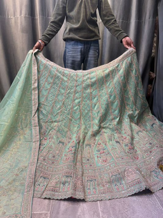 Something Different light Green Lehenga