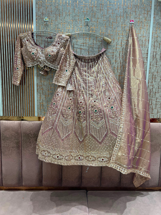 Lavender crop top lehenga