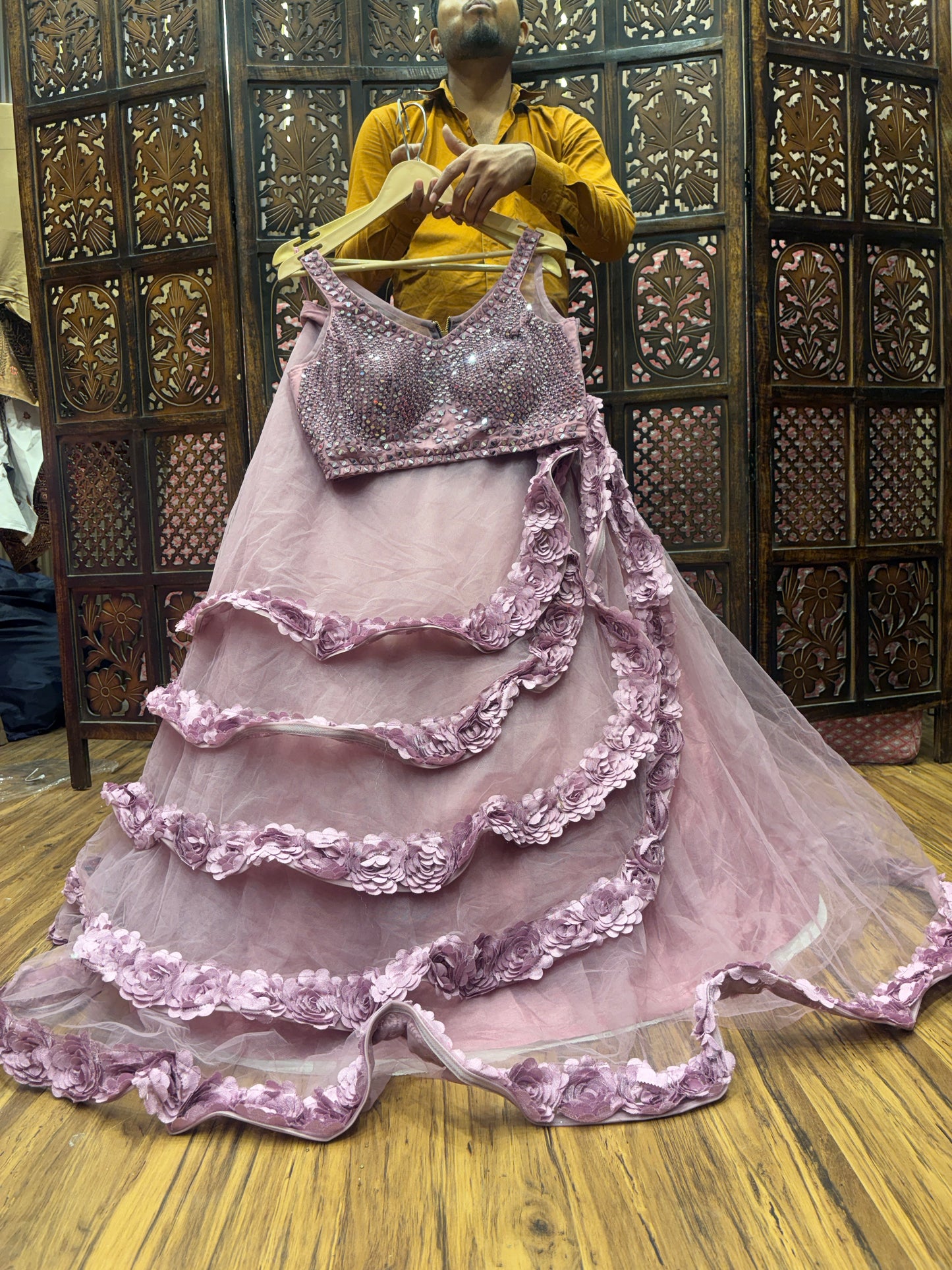 Tremendous Pink crop top Lehenga