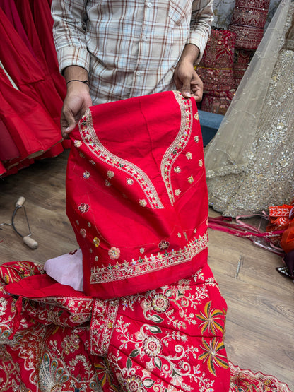 Red peacock Bridal Lehenga