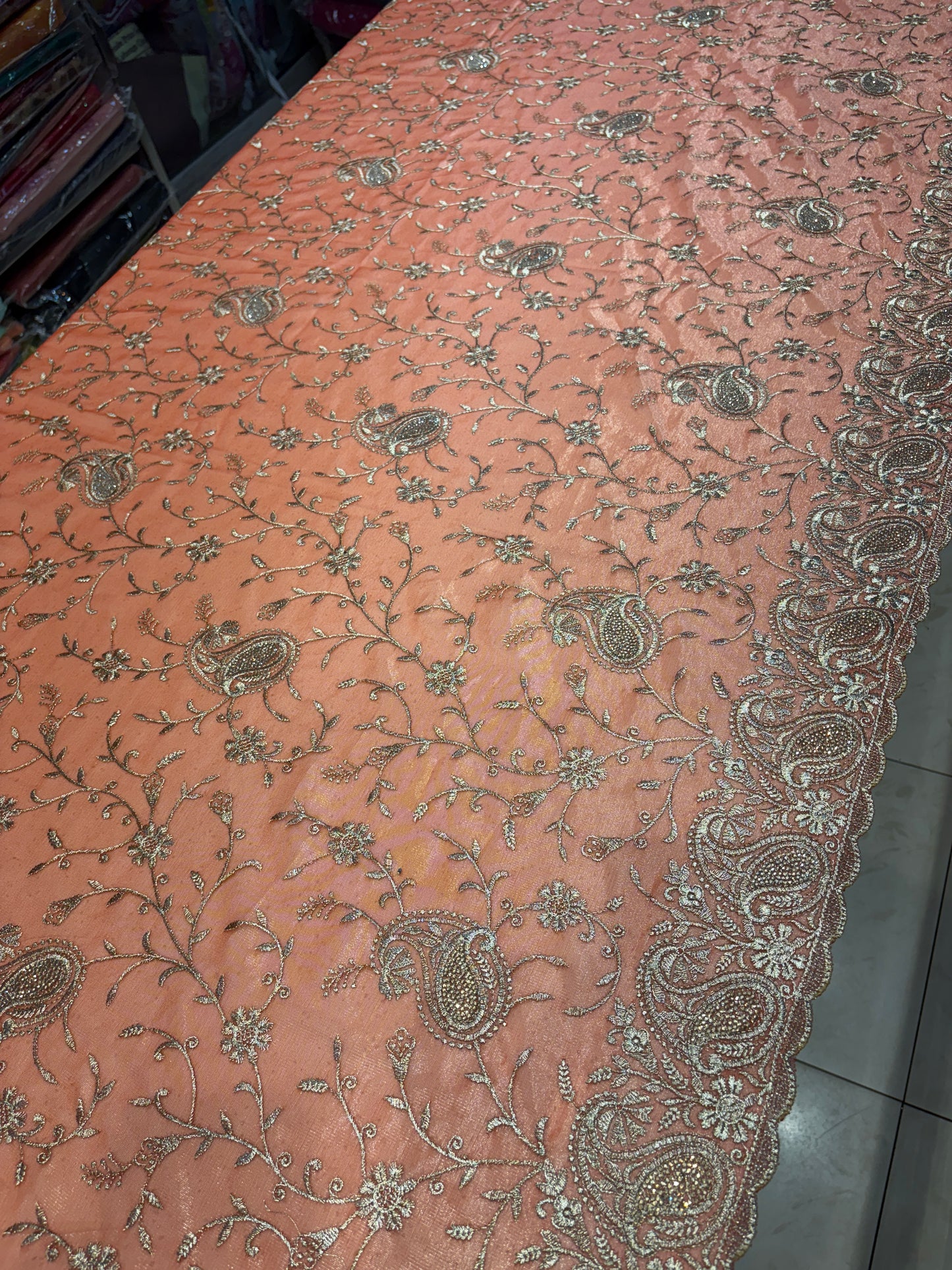Something different peach saree