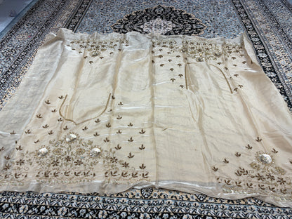 Lovely golden pearl handwork Lehenga