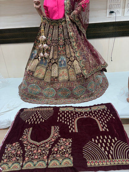 Gorgeous Maroon Bridal Lehenga