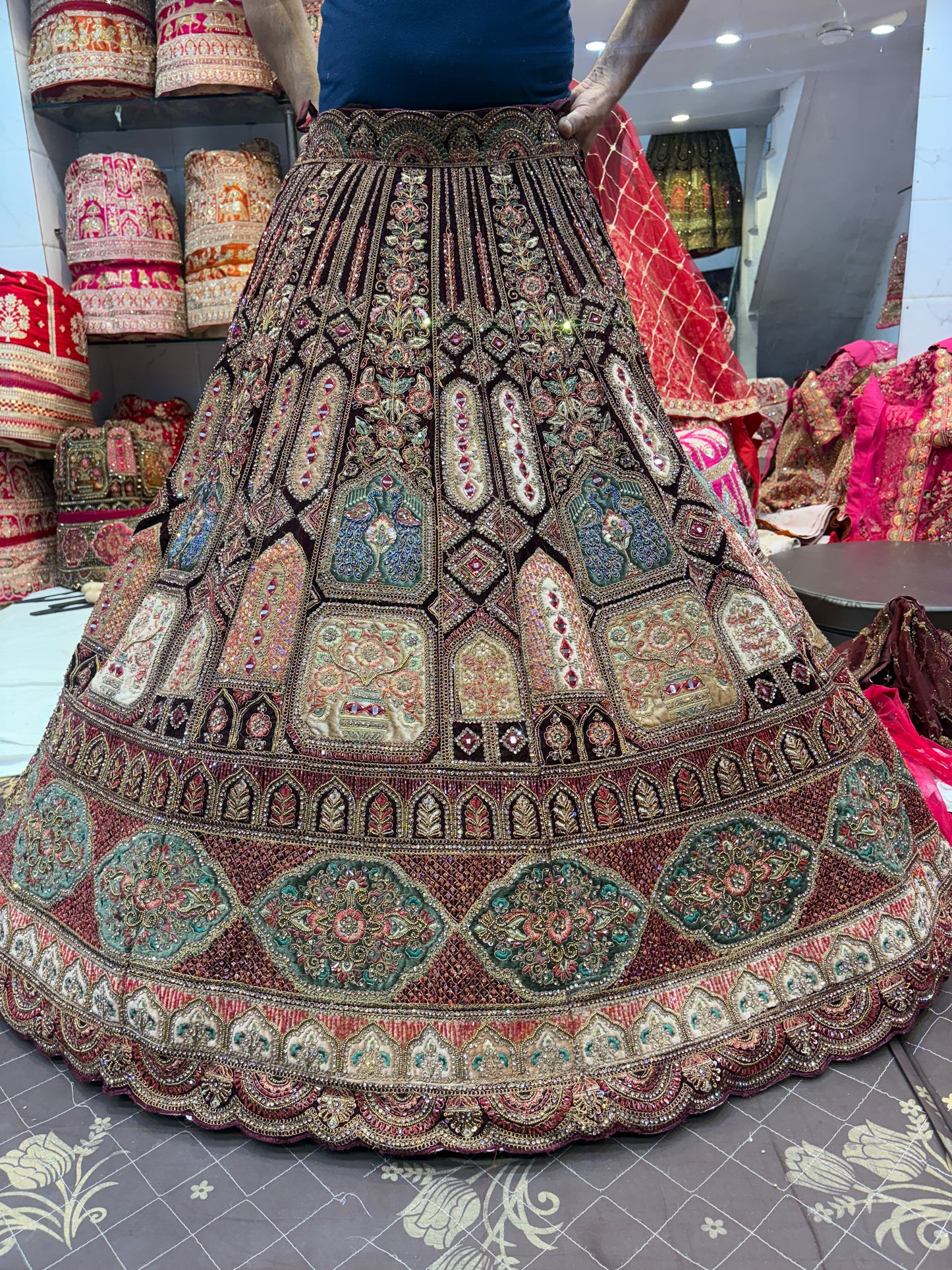 Awesome maroon bridal Lehenga