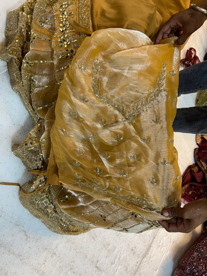 Tremendous golden mirror Lehenga