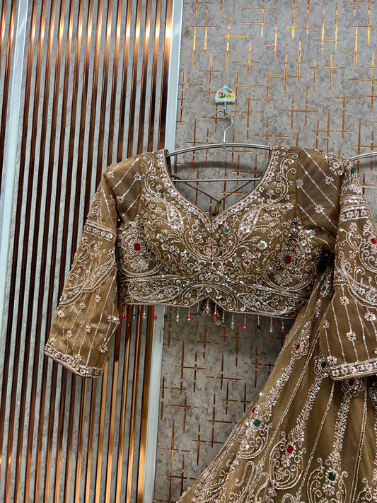 Mustard Crop Top Lehenga