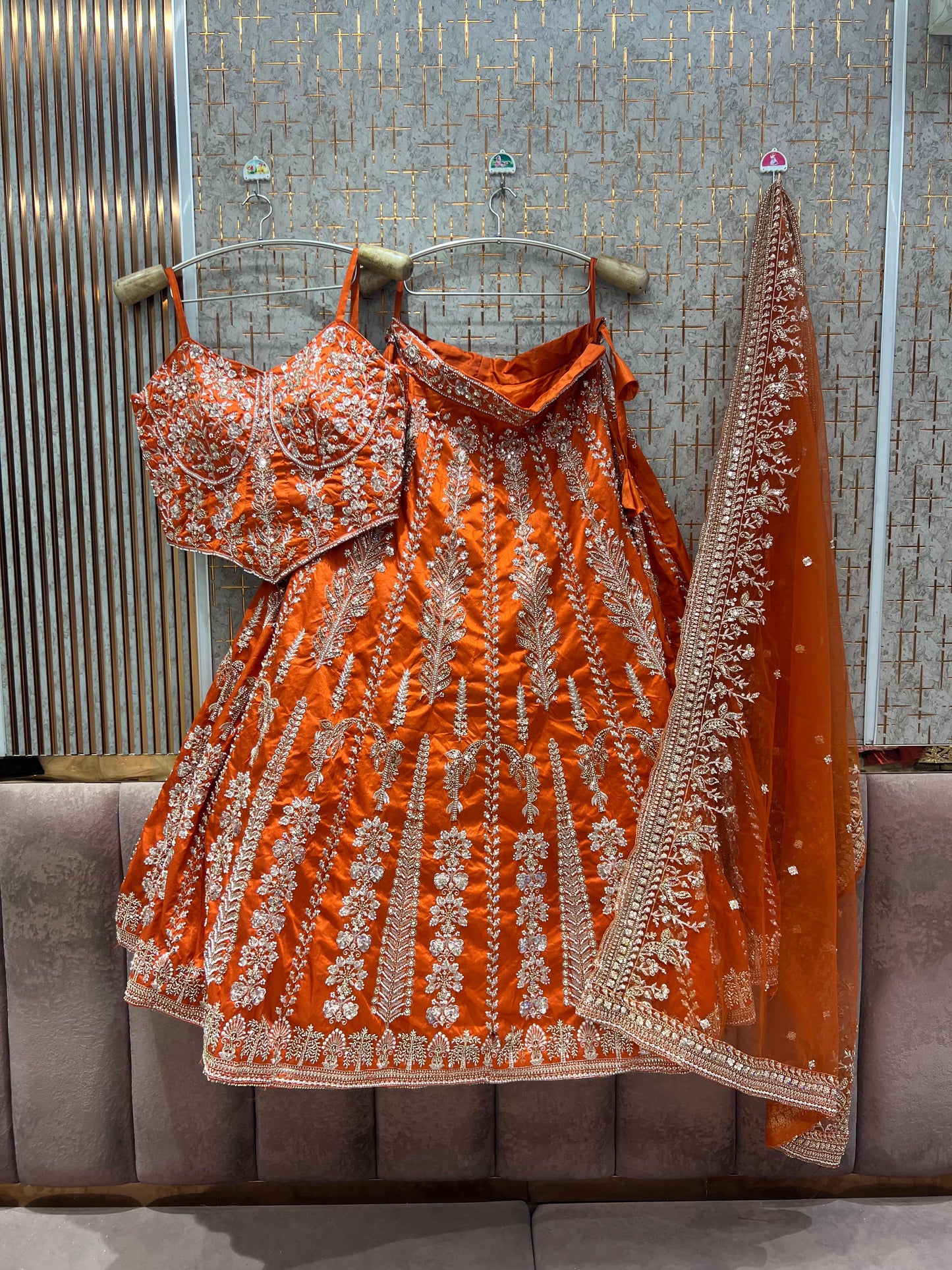 pink crop top Lehenga