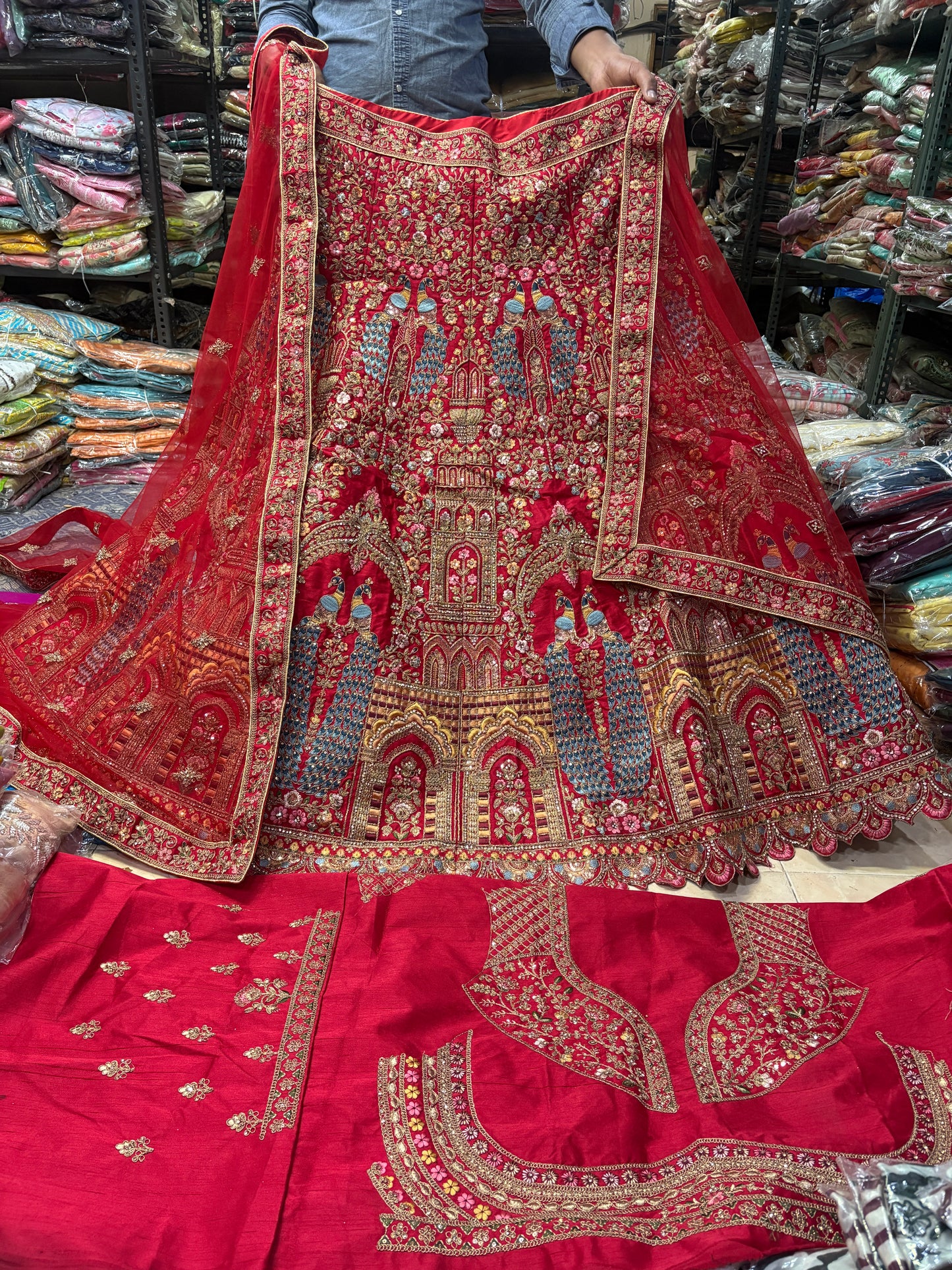 Gorgeous Rani pink peacock bridal Lehenga