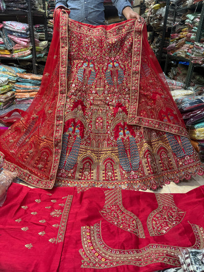 Gorgeous Rani pink peacock bridal Lehenga