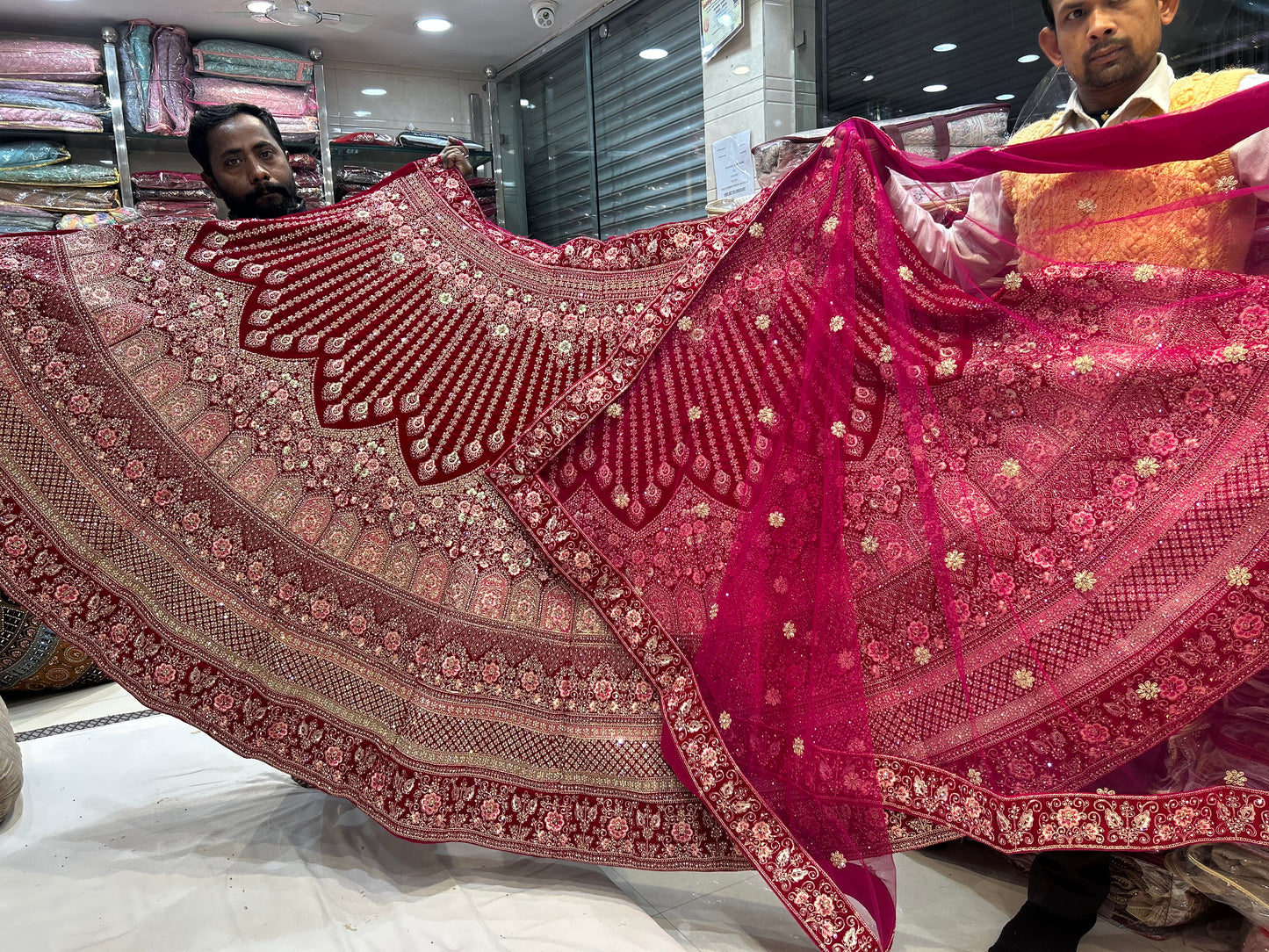 لطيف jhumka bridal lehenga